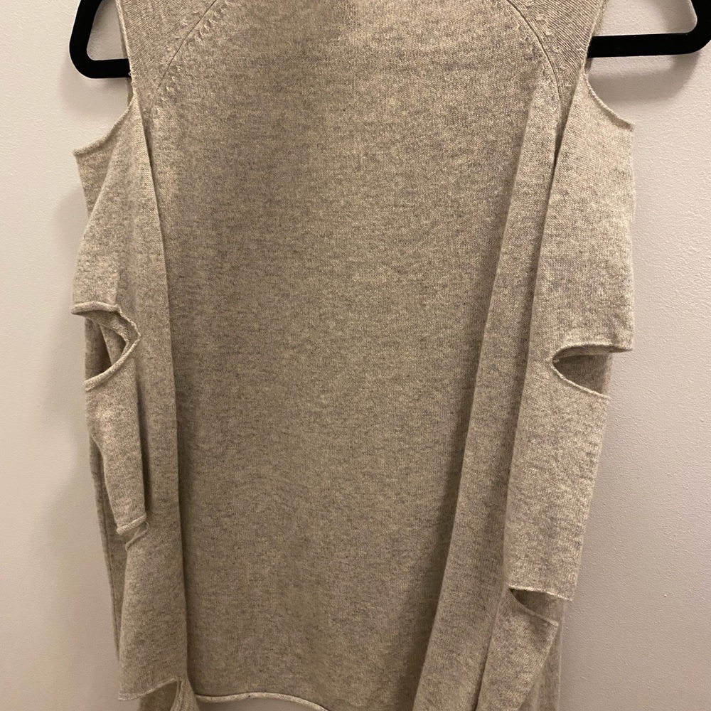 Aqua cut-out grey cashmere sweater - Picture 3 of 4